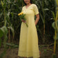 Yellow Pure Jamdani Cotton Dress S to 6XL sizes