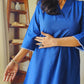 Blue solid lacework festive kurti with pants by Darzaania 