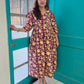 Darzaania Tapsi Wine Floral Cotton Dress