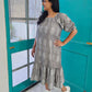 Grey Ikat Handloomed Cotton Dress 