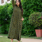 Green Cotton Dress in Ajrakh fabric
