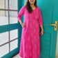 Darzaania Vandita Pink Ikkat Cotton Dress
