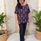 Purple ikkat cotton top