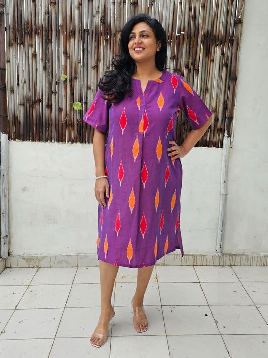 Darzaania Nandita Purple Vibrant Midi Dress