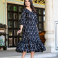 Black button down cotton dress