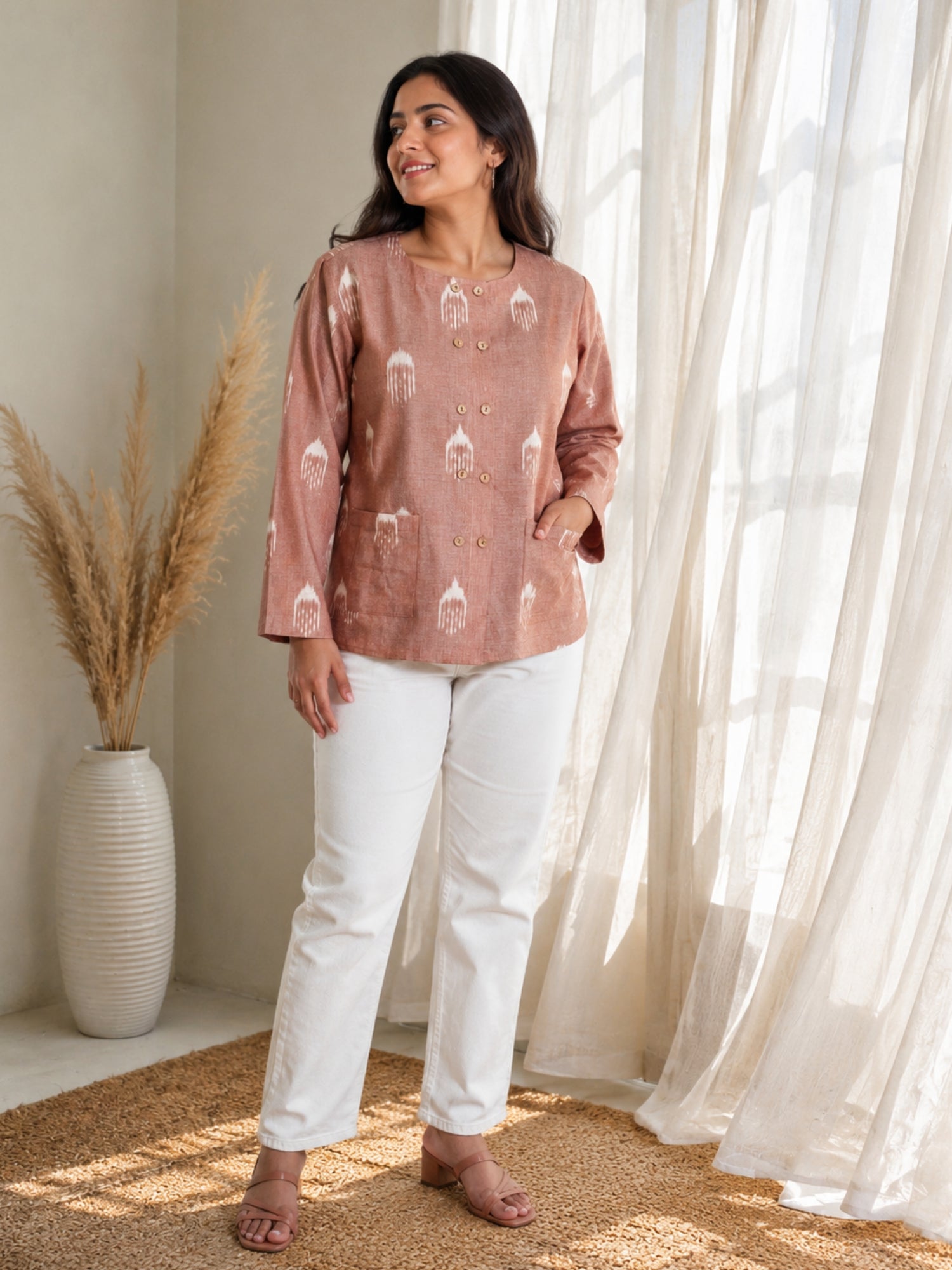 Darzaania Ikat loom cotton tops for women in all sizes S to 6XL
