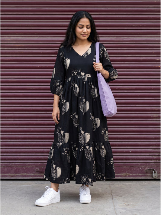 Darzaania black resort wear dress for women of all sizes S to 6XL 