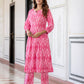 Pink Berry handloom Ikat cotton kurta set a Darzaania Exclusive