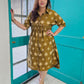 Darzaania Aarunya Olive Button Down Midi Dress