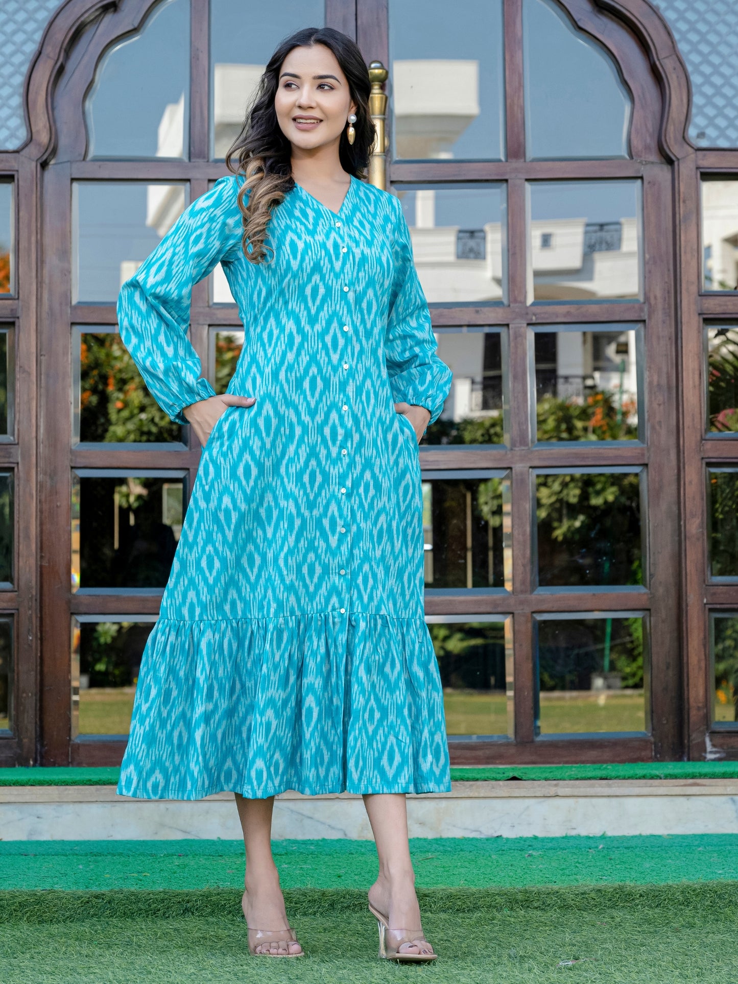 Zafira Bespoke Cotton Blue Dress