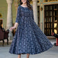 Darzaania Noor Kantha Work Block Print Pure Cotton Dress