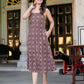 Darzaania Sienna Raga Kalamkari Strap Cotton Dress