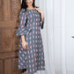 Grey dress in Ikat Cotton 