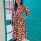 Darzaania Tapsi Wine Floral Cotton Dress