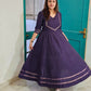 Purple anarkali lacework kurti with pants 