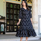 Black Ikat cotton long dress