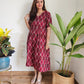 Darzaania Genelia Maroon Ikat Midi Dress