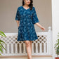 Handcrafted natural indigo dyed cotton dress