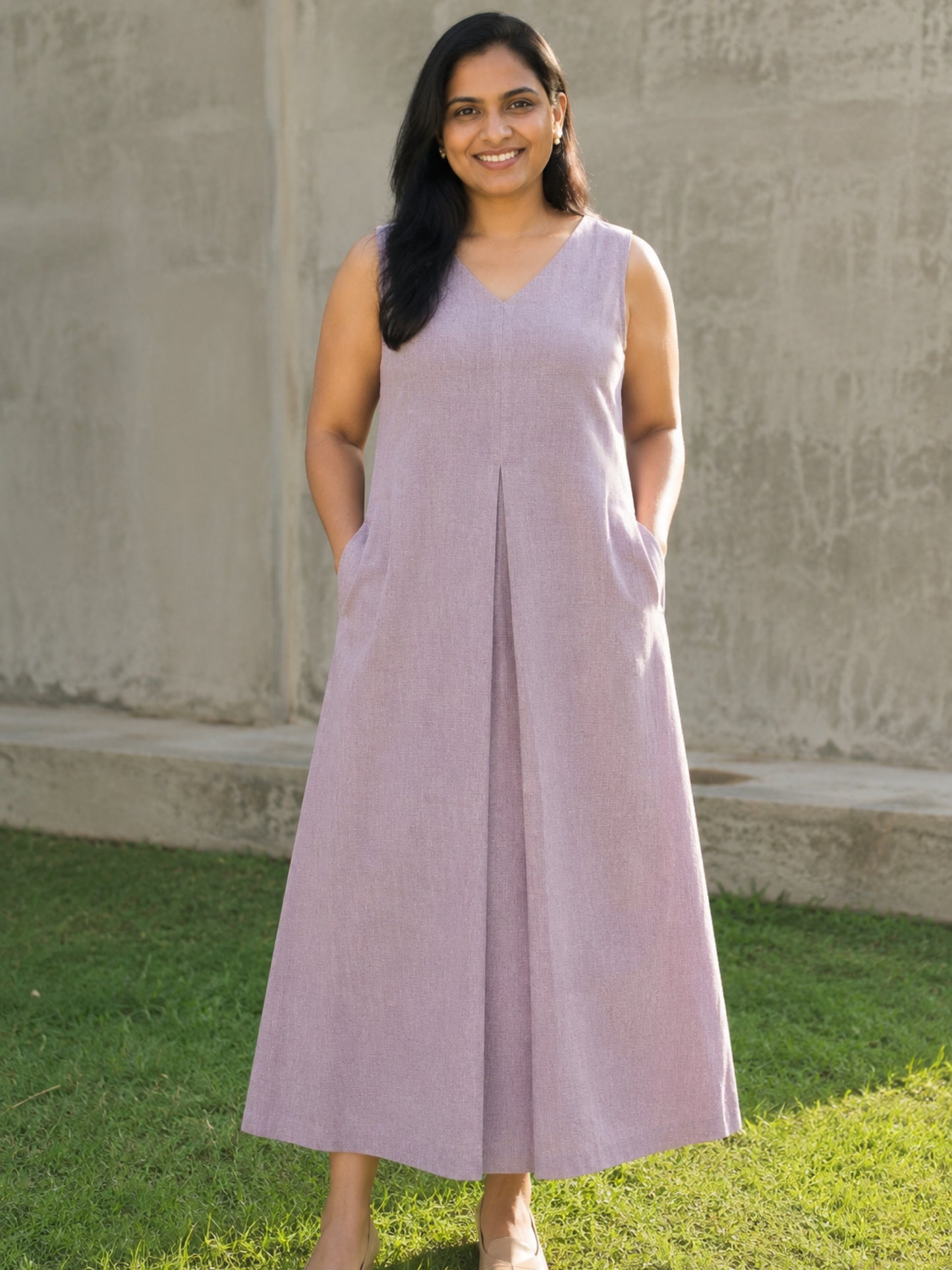 S to 6XL plain cool cotton subtle color dresses