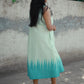 Ombre Print Yellow Green Cotton Midi Dress S to 6XL 