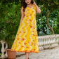 Darzaania Ananya Yellow Midi Dress in Pure Cotton