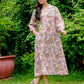 pink floral cotton dress from S to plus sizes upto 6XL