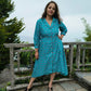 Darzaania Blue button down cotton dress