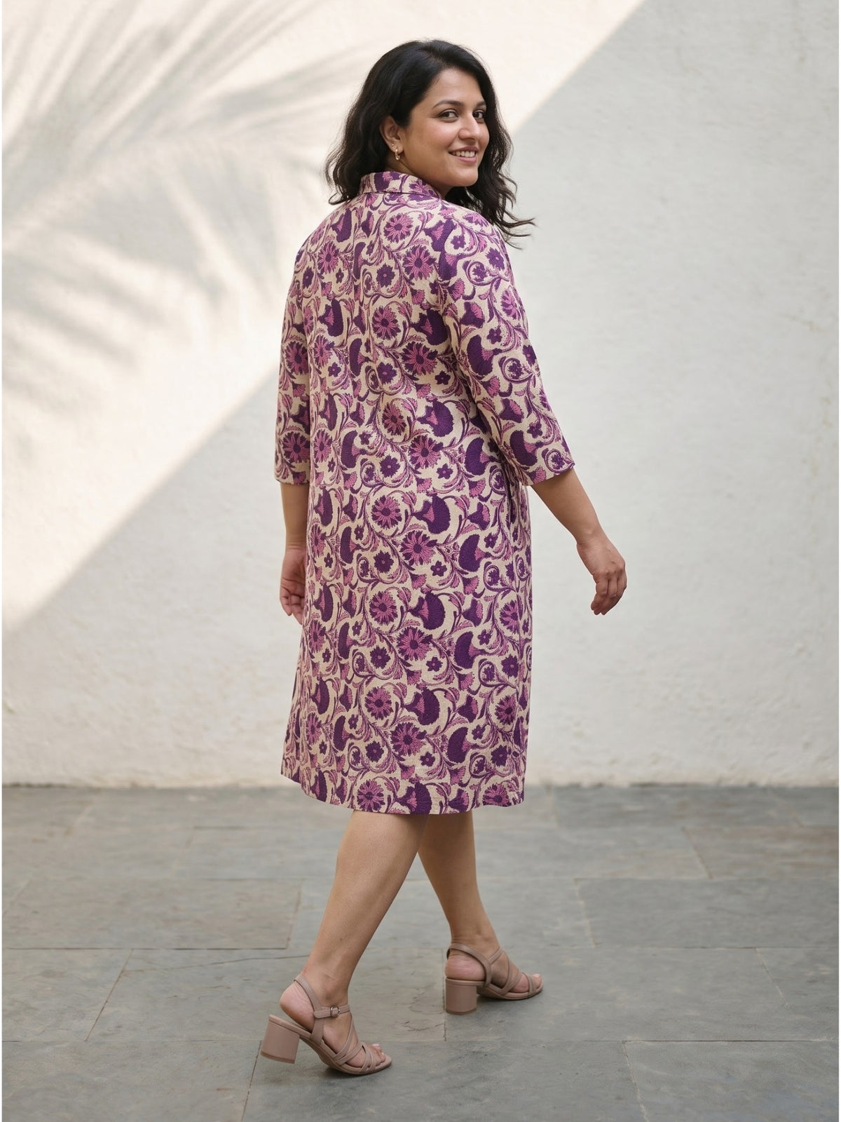 Vanaspati Ajrakh Print Cotton Midi Dress for women S to 6XL sizes