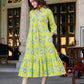 Yellow cotton midi dress Darzaania for all sizes