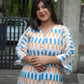 Ivory white ikat cotton midi dress S to 6XL
