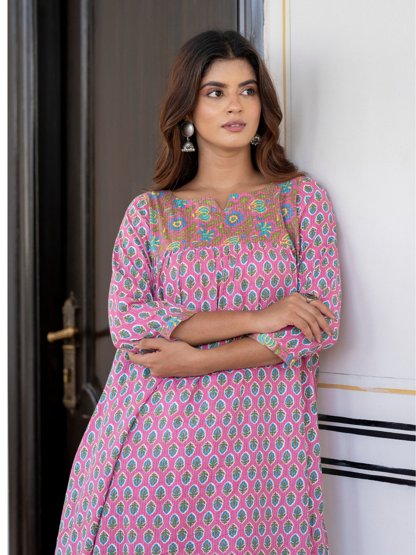 Darzaania Navira Pure Cotton Kurta with Palazzo Pants
