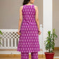 Back view of Orchid Weave handloom Ikat cotton co-ord set for women