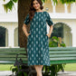 Darzaania Zyra Ikkat Cotton Green Midi Dress