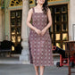 Darzaania Sienna Raga Kalamkari Strap Cotton Dress