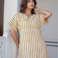 Darzaania The Weekend Dress handcrafted striped cotton midi dress detail shot