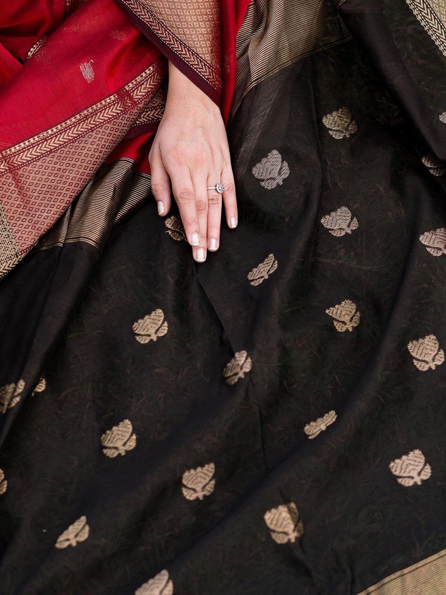 Maheshwari Red color Festival Edition Saree