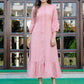 A line dresses online in Pink color