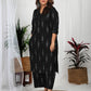 Black Ikkat kurta with pant set by Darzaania