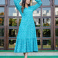 Blue Ikat Cotton Dress Online