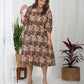 Brown Color Midi Dress for plus size women