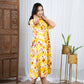 Yellow Shibori Cotton Tie Dye Collared Dress
