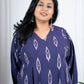 Purple Ikat cotton kurta kurti sets
