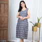 Grey Ikkat Cotton Dress for women