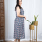 Darzaania Grey Ikkat Cotton Dresses for women