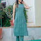 Dabu Print Pure Cotton Green Color Kurti with Pants co-ord set