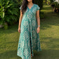 Women’s Green Cotton Midi Dress with Pockets | Casual Summer Dress