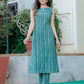 Darzaania Green Dabu Cotton Co-ord set for women