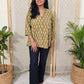 Darzaania Olive Color Dabu cotton handblocked top