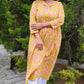 mustard block print cotton kurti