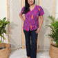 Mercerized Ikkat Cotton Top In purple color